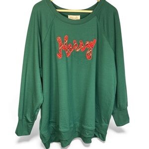 NWT PHILOSOPHY WOMAN REPUBLIC CLOTHING MERRY CHRISTMAS PULLOVER SWEATSHIRT 3X